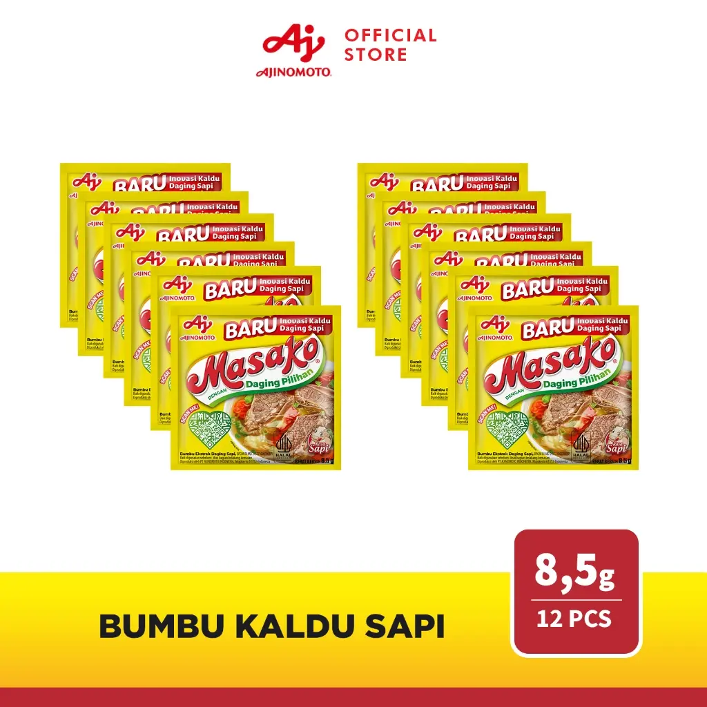 Masako® Bumbu Kaldu Sapi Penyedap Rasa 8.5g (12 pcs)