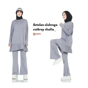 Setelan olahraga wanita celana cutbray chafia spandex exclusive