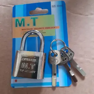 gembok putih lebar 30mm leher pendek merk MT