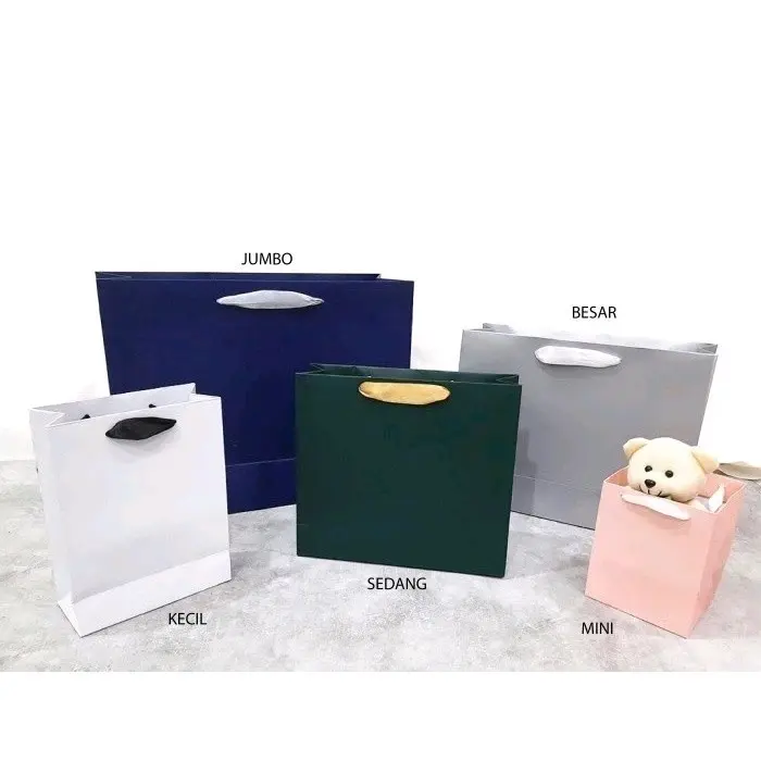 Premium Paper bag SEDANG / MEDIUM uk 28 x 9 x 25cm Biru Hadiah Biru Hadiah 2