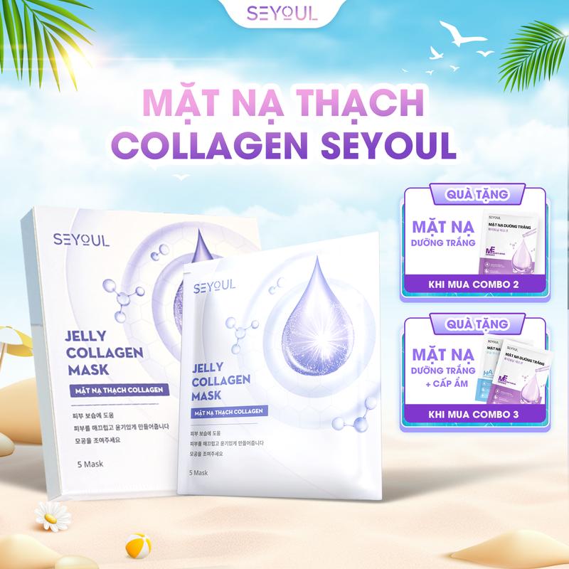 [SEYOUL] - Mặt nạ thạch Collagen Seyoul - Jelly Collagen Mask - hộp 5 miếng - Dưỡng ẩm và se khít lỗ chân lông