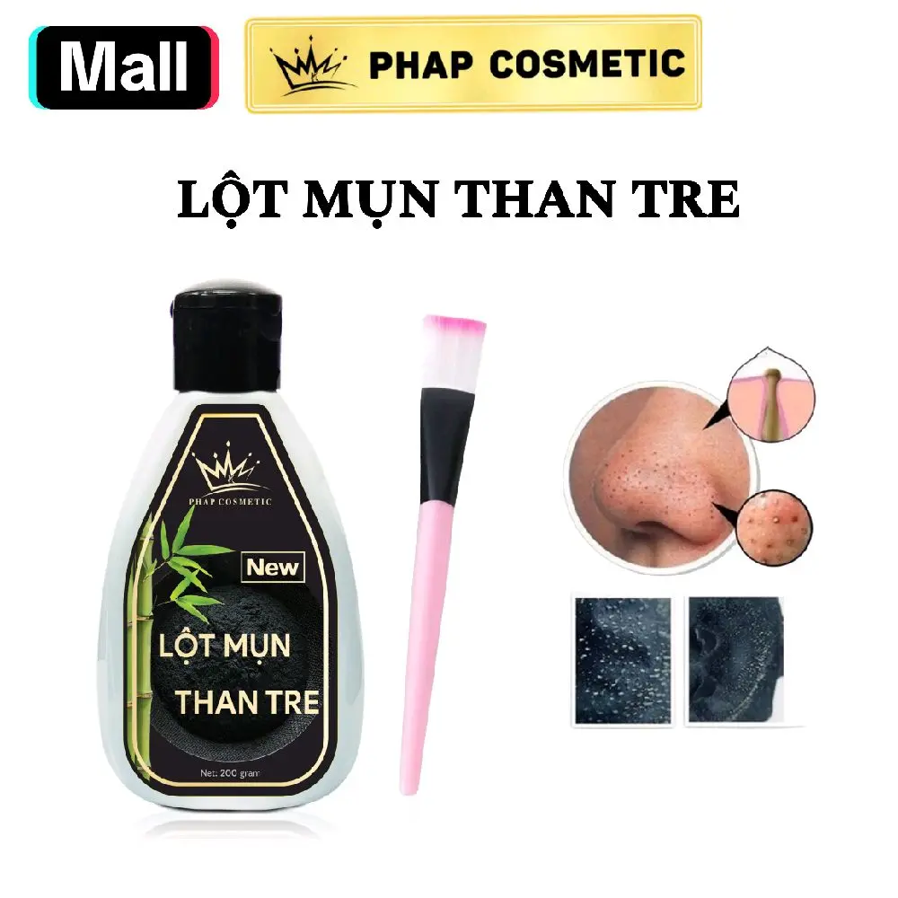 Pháp Cosmetic Lột Mụn Than Tre Cải Thiện Lỗ Chân Lông Tặng Kèm Cọ Quét Mặt Nạ Cải Thiện Mụn Hiệu Quả