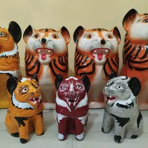 Celengan Harimau Tanah Liat Ukuran Sedang - Model Terbaru