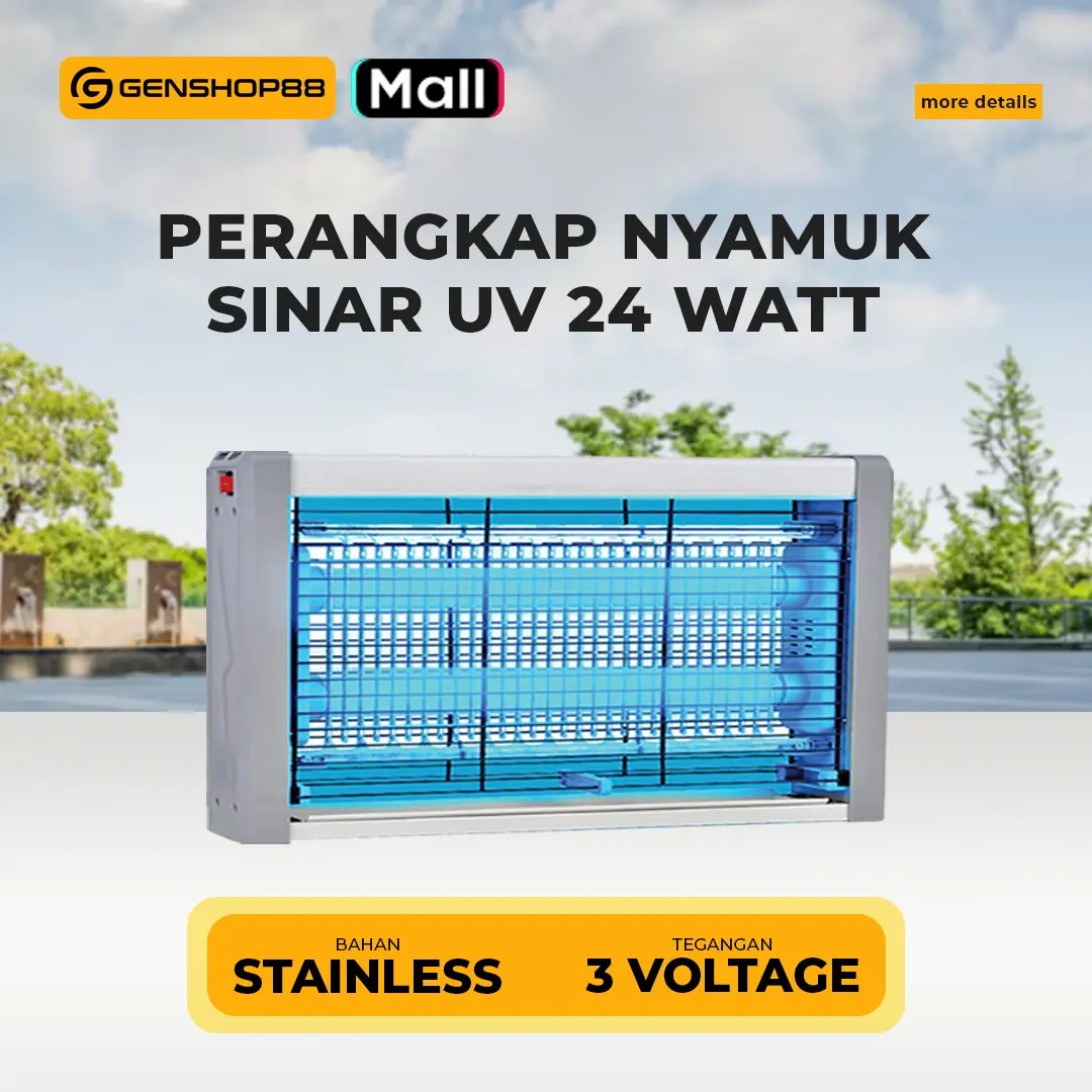 Perangkap Nyamuk dan Serangga Lainnya Lampu UV 12 Watt & 24 Watt Ungu  Listrik