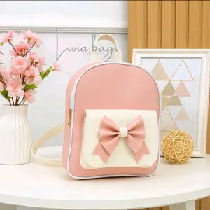 Zevan Tas Ransel Wanita Mini Sekolah Fashion Korean style Backpak Cewe Tas Gendong Pita Cantik Ruang Penyimpanan Besar Backpack Cewek Perempuan
