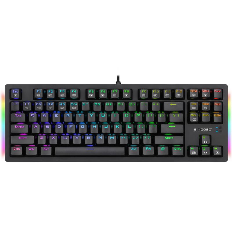 E-YOOSO Gaming Keyboard RGB Wired 87 keys with Two-color die cap Hot …