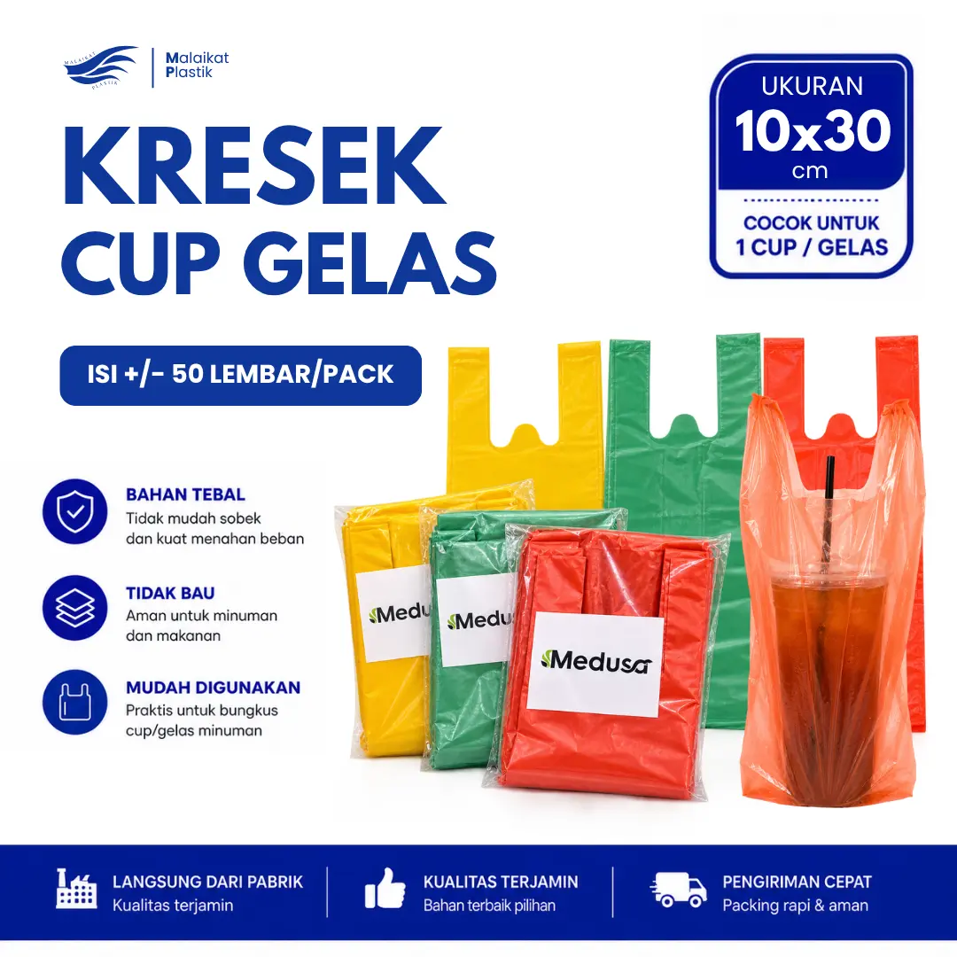 Kantong Plastik Cup 1 Gelas Kresek Boba Jus Teh Minuman PACK