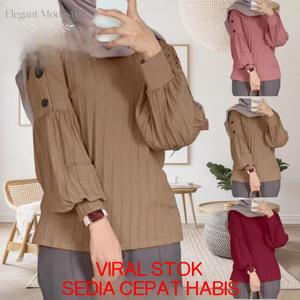 Baju Raya Muslim Wanita Blaus Leher O Lengan Tanglung Kasual Longgar Atasan Baju Berkait Kurung Modern Cheongsam Kebaya Premium Cotton TRENDING Batwing Sulam Tangan Butang Kids Lace Material Jubah Panjang Batik Block Viscose Lembut Casual Jaquard