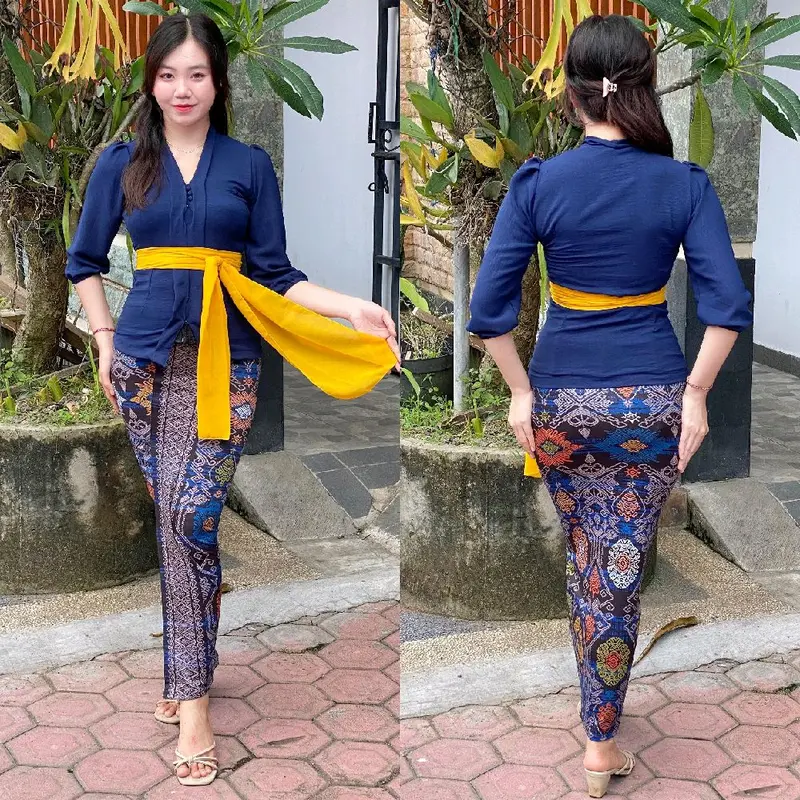 ONESET KEBAYA AIRFLOW LENGAN KERUT/setelan kebaya bali/set pakaian tradisional 8