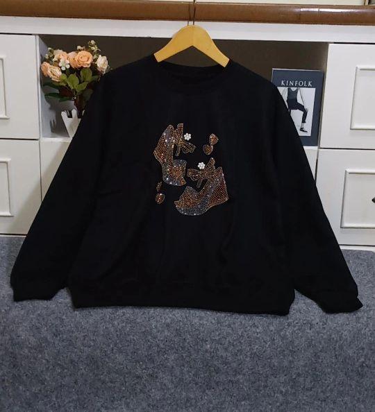 sweater atasan panjang wanita terbaru model jumbo hitam putih cantik sweater atasan panjang wanita terbaru model jumbo hitam putih cantik