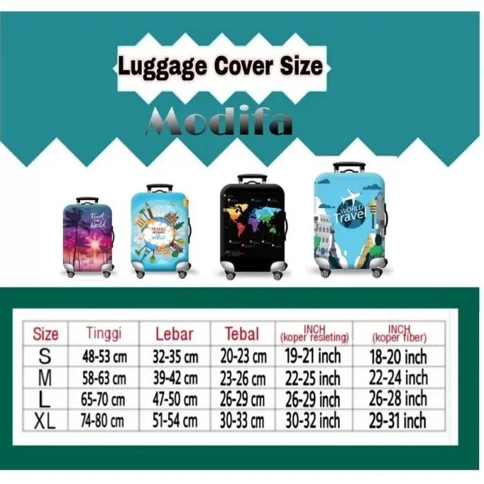 NEW ARRIVAL SARUNG KOPER 24 INCH  20 28 18 ELASTIS LUGGAGE COVER KODE SKPR 20 DO6 3