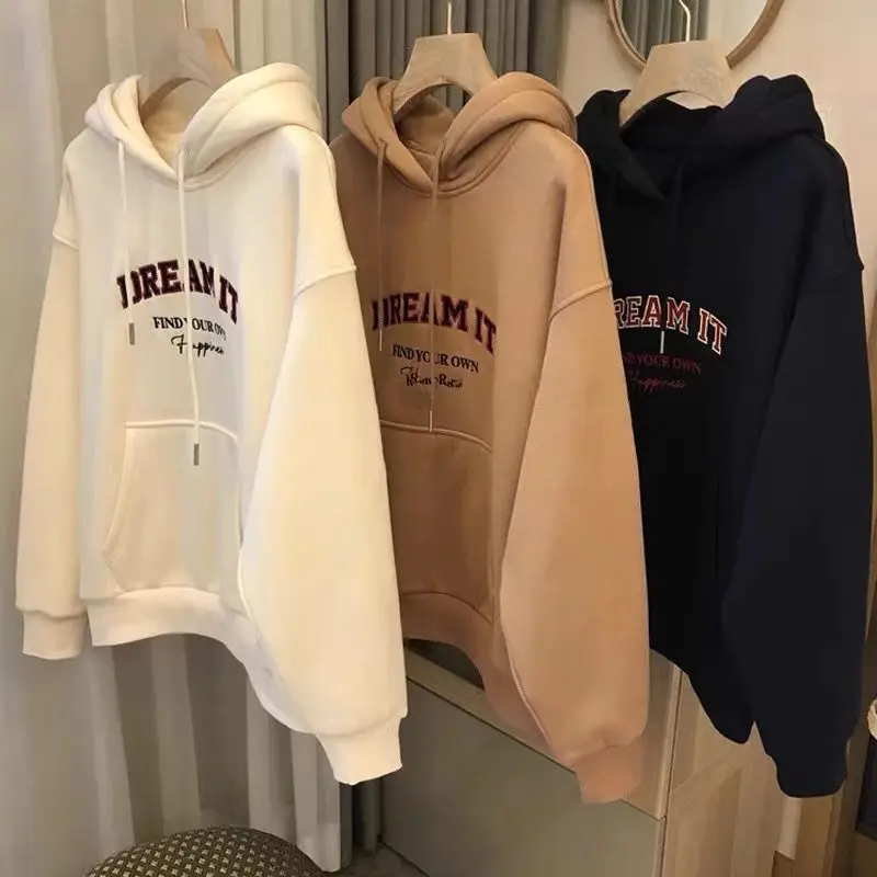 S - XXXXXL(6XL) Hoodie DREAM IT Jumbo Bigsize Jaket Fleece Korean Style Wanita Pria Oversize Ulzzang Style 6XL 5XL 4XL 3XL 2XL XL L M S