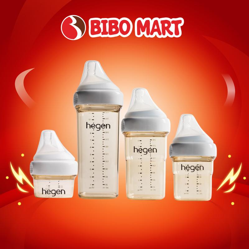 Bình Sữa Hegen PPSU 60ml/150ml/240ml/330ml Van Chống Sặc Thông Minh, Núm Ty Mềm Mại - Bibo Mart