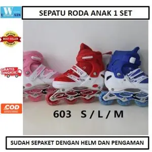 Best Seller Sepatu Roda Inline Skate Jahit Paket Helm Dan Dekker Free Roda Bajaj Kaki Outdoor
