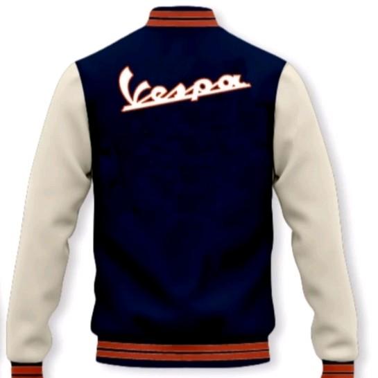 Jaket Varsity Vespa unisex Limited Edition Baseball fleece 3
