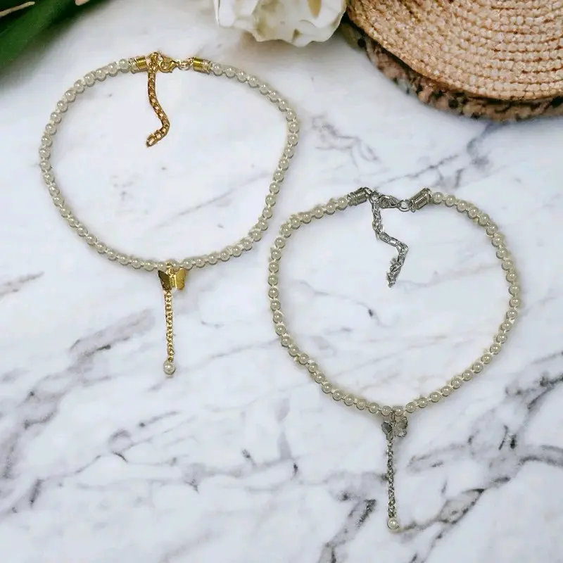Lorelei Butterfly Chain Necklace Kalung Beads Kupu Kupu Rantai Untai Handmade Fashion 2