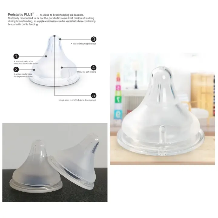 Universal Puting Baby Wide Neck Botol Pigeon Anti Colic Peristaltik Soft Bayi dot untuk