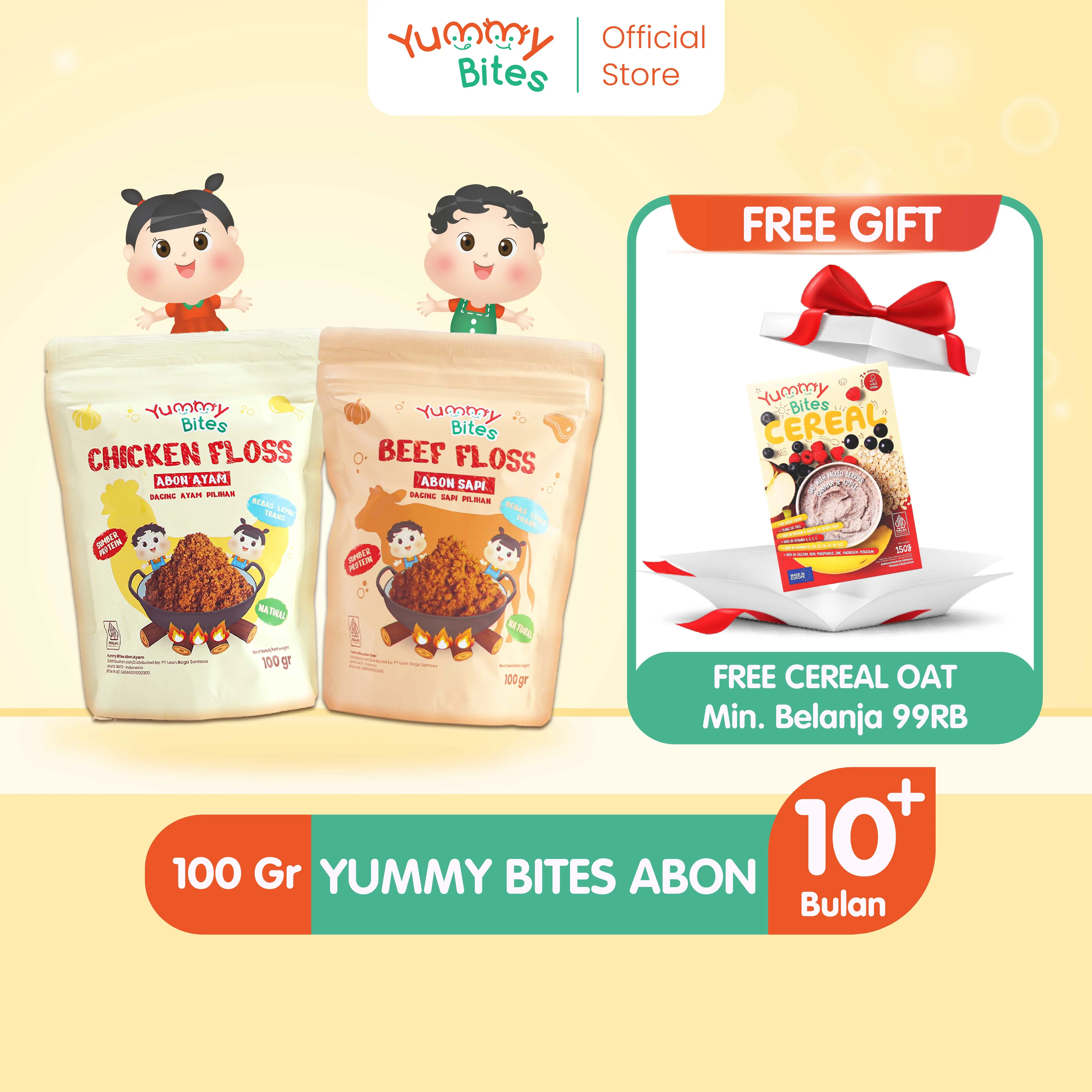 Yummy Bites Abon Mpasi & Anak 100 GR [Abon Ayam, Abon Sapi]