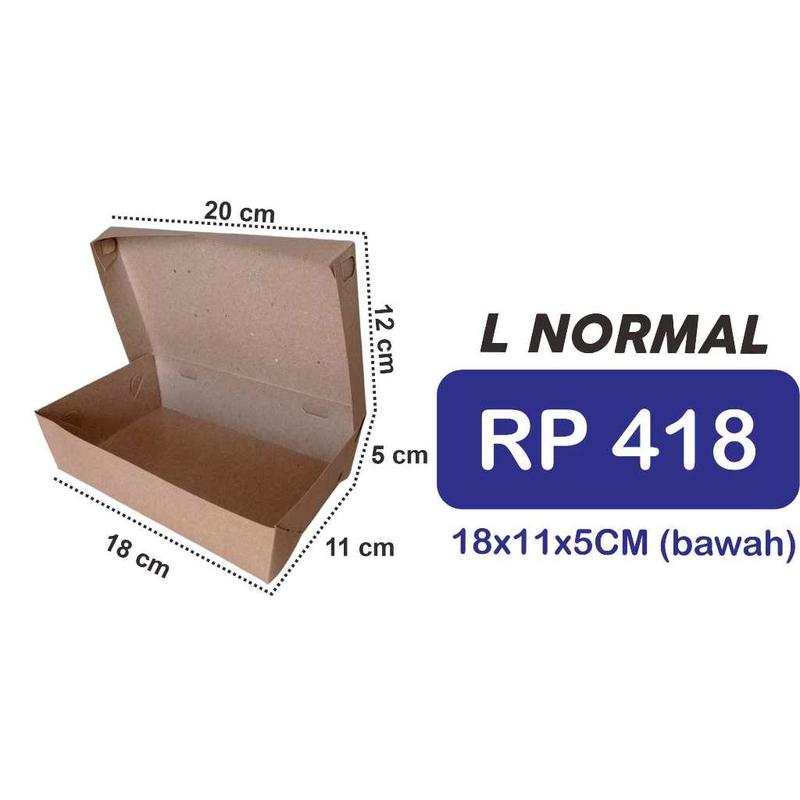 LUNCH BOX PAPER / KOTAK MAKAN / DUS KRAFT COKLAT TAKEAWAY / DUS NASI / KOTAK NASI 8