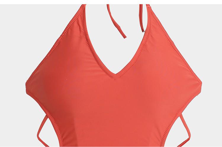 Product Introduction of Women's One Piece Swimsuit Neck Double Straps Crisscross Back Tie Bathing Suit 10