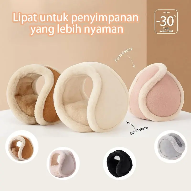 Earmuff Premium Lipat Heattech Penghangat Telinga Bulu Fur Anti Angin untuk Musim Dingin & Salju
