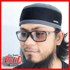 Kopiah Peci Dewasa Rafiq Motif Hitam Abu By Moredoel Nyaman Elegant dan Casual