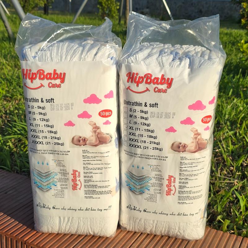 combo 2 bịch 100 miếng bỉm quần/tã dán HipBaby care Cho Bé bỉm mềm mỏng, hút…