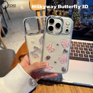 CASE RIBBON MILKYWAY 3D BUTTERFLY COMPATIBLE WITH IP 11 12 13 14 15 16 17 PRO MAX 14+ 15+ 16 PLUS