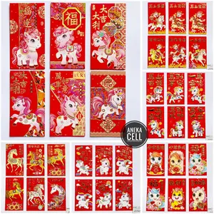 [ ISI 6 ] ANGPAO PANJANG IMLEK SHIO KUDA TAHUN 2026 HONG BAO FUNG PAU Imlek Sincia Tahun Horse | Amplop Angpau Panjang Telinga Lucu Imlek Chinese New Year Tahun Baru