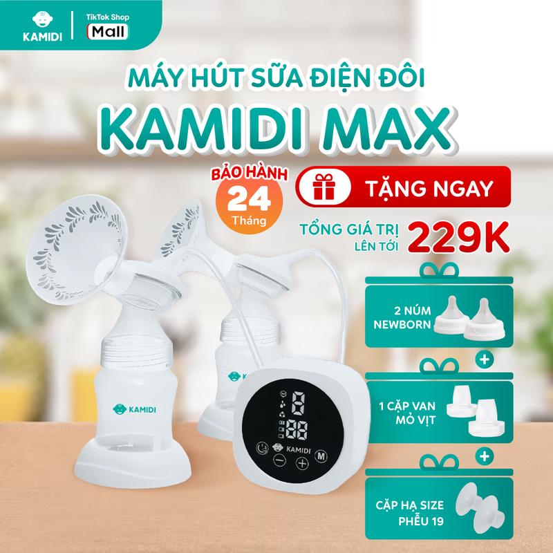 [Tặng túi trữ sữa] Máy hút sữa Kamidi Max Hút Kiệt, gọi sữa cho Mẹ Sinh Đầu, Ít Sữa, Tắc Tia  massage thông minh, phễu silicon mềm mại máy hút sữa & phụ kiện máyhútsữa