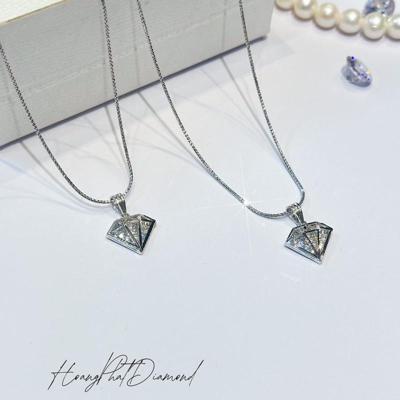 [ Hoàng Phát ] Trang Sức Dây Chuyền Bạc Ý 925 Mì K.C 4T5 (45cm) Phối Mặt K.C Chạm Tấm Viền Chạm Máy Xi Kim (P192)