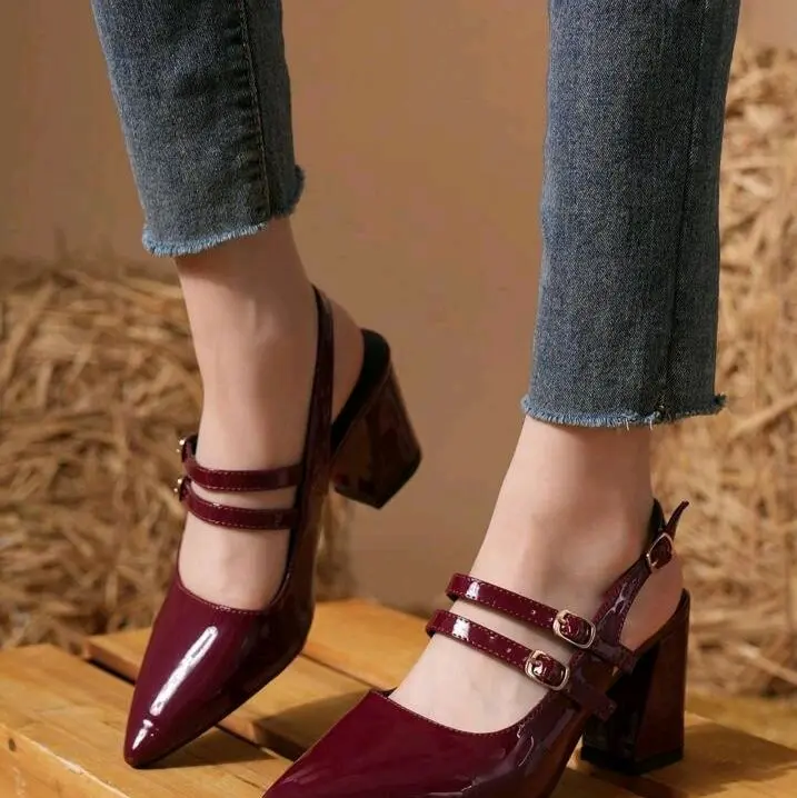 Sepatu Heels Gesper Tinggi 5cm - Wanita Pesta - Shoes, High