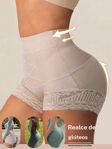 Conjunto de ropa interior moldeadora de cintura alta para mujer, shorts de control de abdomen sin costuras de seda de hielo, levantamiento de glúteos, transpirables para uso diario