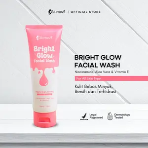 [TF4] GLUMEVIT Bright Glow Facial Wash 100gr - 10X Lebih Cepat Mencerahkan Wajah dan Menutrisi Kulit Wajah - Kandungan Niacinamide Aloevera dan Vitamin E - Aman Sudah BPOM