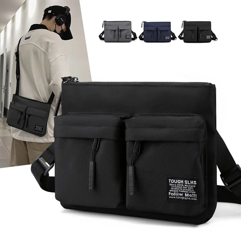 Multi Pocket Waterproof Men's Crossbody Bag Large Capacity Travel Shoulder Bags for Boys Outdoor Leisure Messenger Bags
