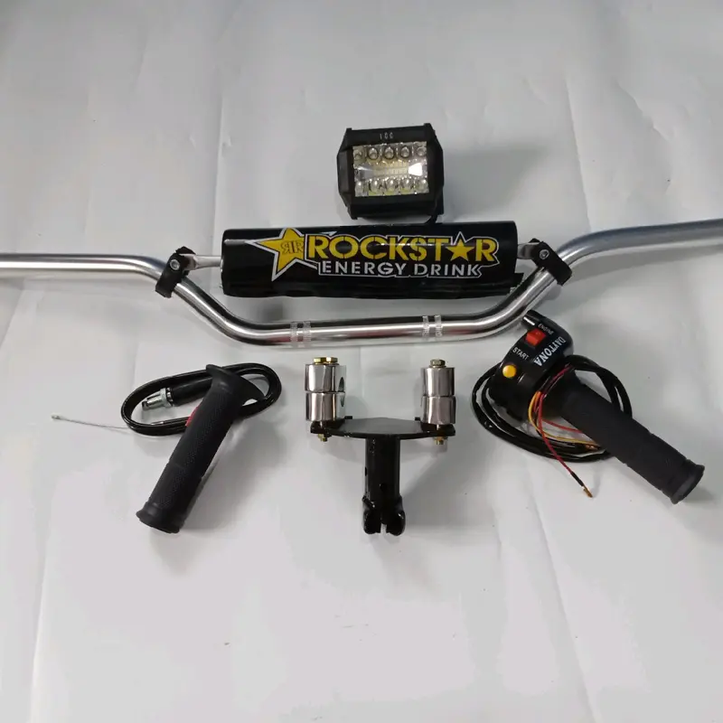 paletan komplit stang trail alloy + adavtor stang + gasspontan + lampu tembak LED 2
