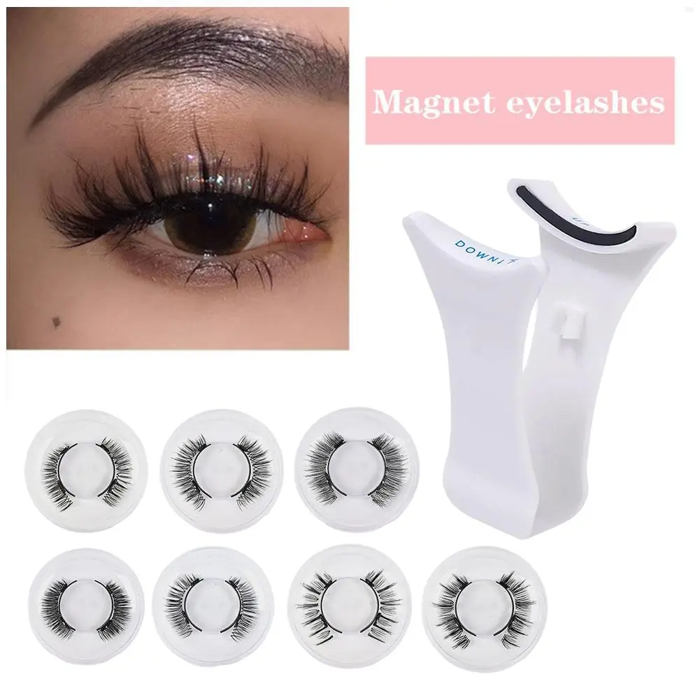 1Pair Magnetic False Eyelash With Clip Reusable Natural Eyelashes No Glue Safety 3D False Eyelash Women Adults Makeup Tool