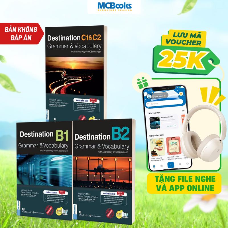 Sách Trọn Bộ Giáo Trình Destination Grammar & Vocabulary B1, B2, C1&C2 (Bài tập Không Kèm Đáp Án) MCBooks (Lẻ/combo) - Tặng Bookmark