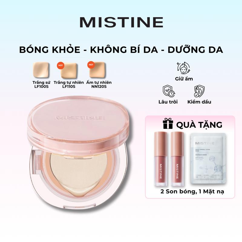【LIVE MISTINE Cushion Xiêm la phấn nước + QUÀ 2 Son bóng 1 Mặt nạ