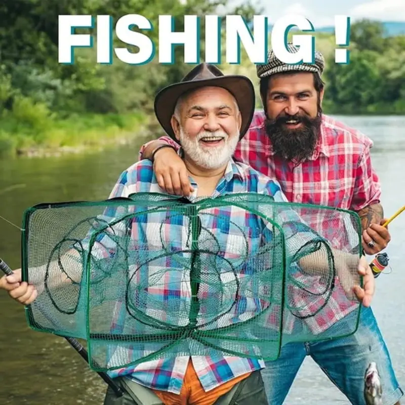 Folding lobster cage polygonal round fishing cage eel loach lobster miscellaneous fish net cage flower basket crab net fishing net