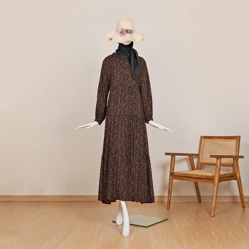 Masayu Dress Busui Gamis Bahan Rayon Viscose Size S-XL Muslim Nyaman 4