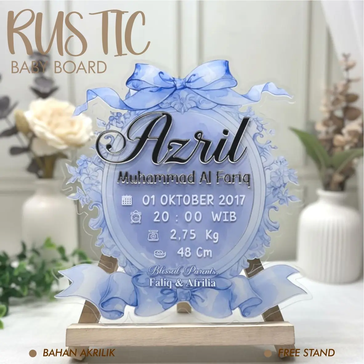 BABY BOARD KING QUEEN / PAPAN NAMA ANAK BAYI BARU LAHIR