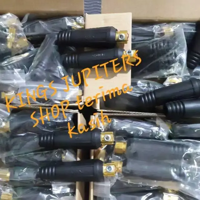 ORI KUNINGAN KONEKTOR MESIN LAS 70mm 50mm 25mm - MALE FEMALE - COWO CEWE - CONNECTOR SOCKET CONECTOR 7