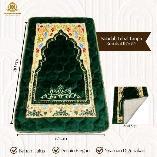 Sajadah Jumbo Tebal Tanpa Rumbai 70x110cm|Antislip dan Busa Premium|Satuan|Grosir|Kodi Termurah dan Terlengkap Muslim Motif Nyaman 4