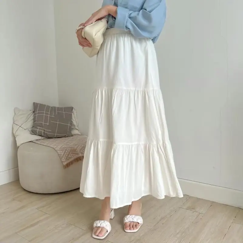 JZEM - Rok pantai elegan gaya casual korean style - rok kerja - rok rayon tebal tidak nerawang - rok ootd style - rok wanita termurah muat bb 70 kg - rok  kekinian Maxi Nyaman Panjang Rok tutu cantik 3