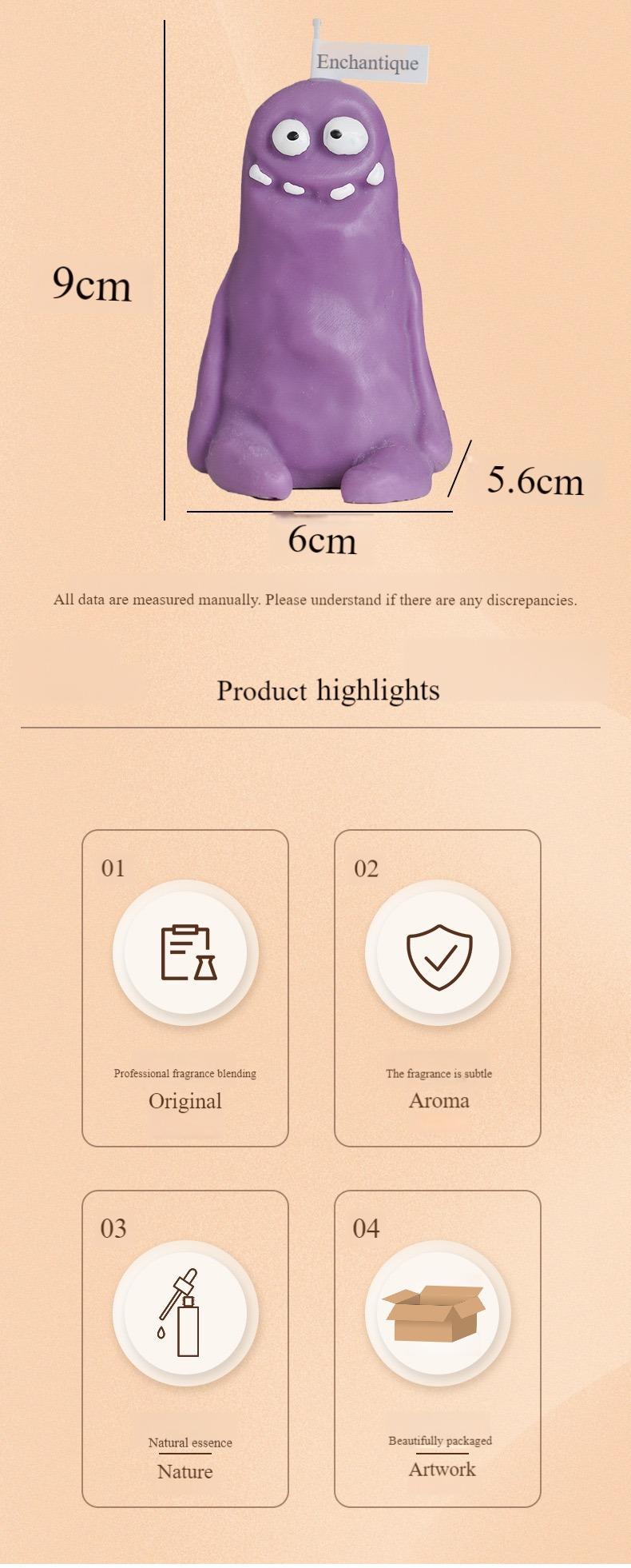 Product Introduction of Aroma Candle  Ornaments Wacky Creative Shaped Monster Candle Gifts , Decoration Freshener 4