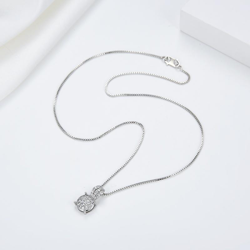 HYL JEWELRY Kalung Titaniun Rantai Emas Putih Perhiasan perak Imitasi 18K 39n 2