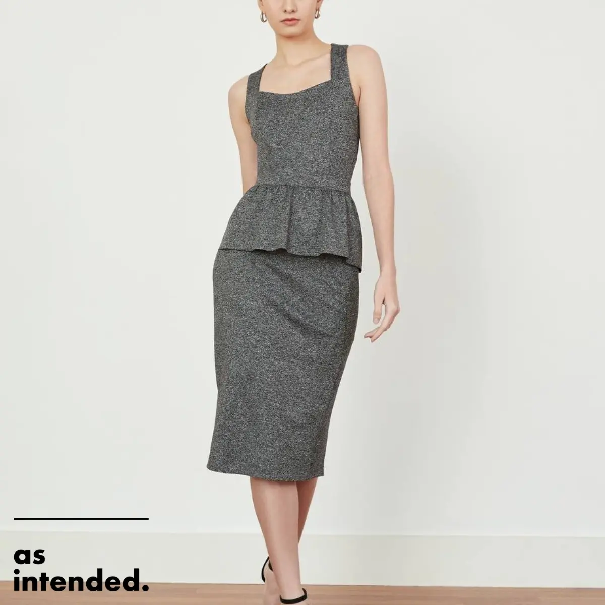 AEDA Peplum Dress in Heather Grey [Voucher]