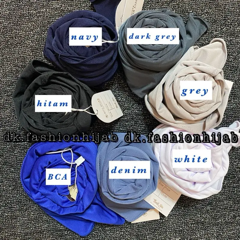HIJAB SEGITIGA INSTAN JERSEY LABEL AKRILIK Nyaman Lembut Cantik 6