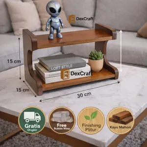 Kayukreasiku Rak Display Serbaguna Kayu Mahoni untuk Parfum & Kosmetik Minimalis Modern Desain Elegan dan Fungsional